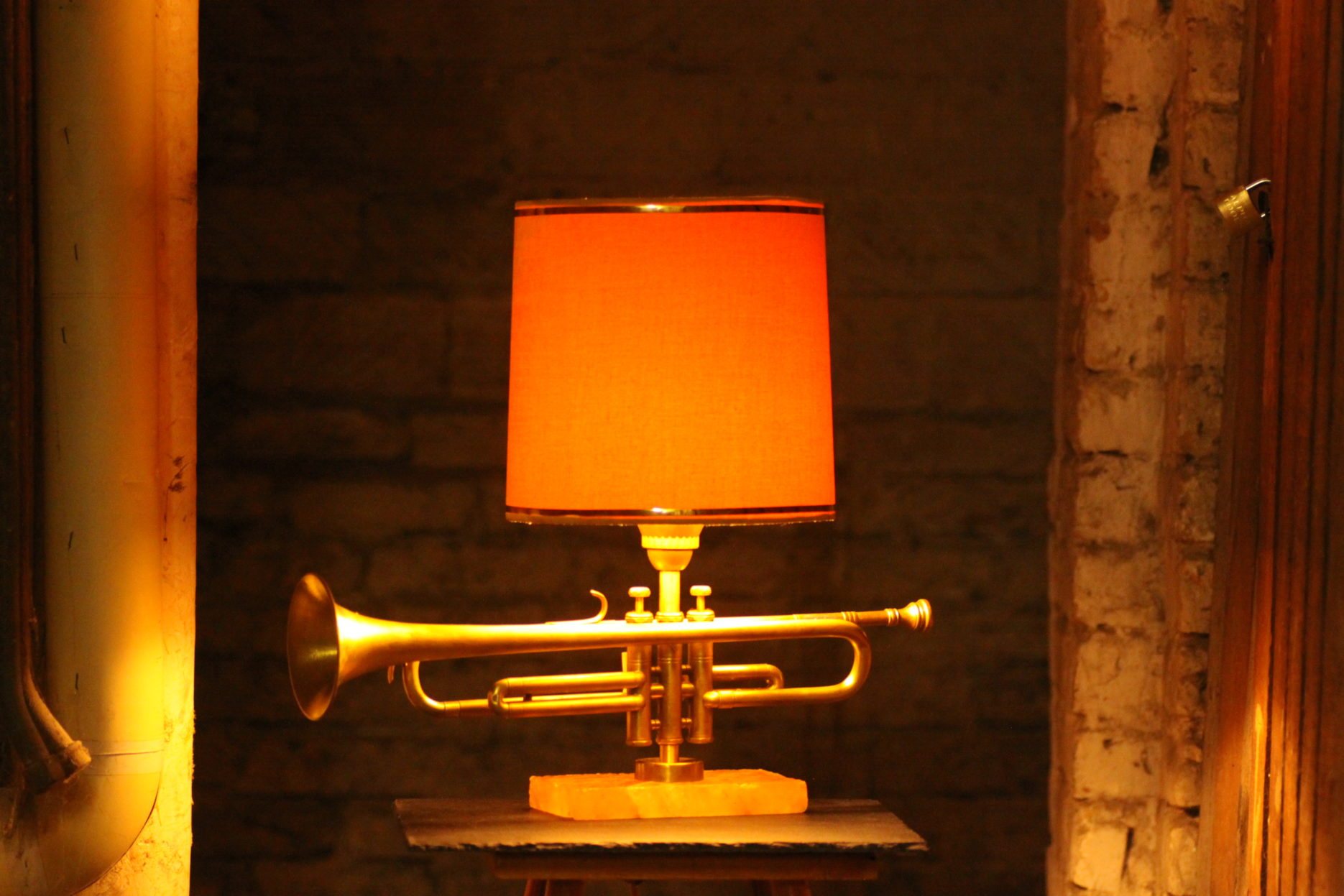 Jazztrompete Lampe Schirm Design Vintage Trompetenlampe #05A