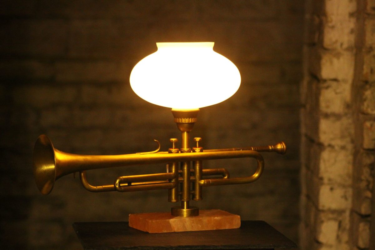 Trumpet Lamp Design Vintage Handmade Glas Lampshade