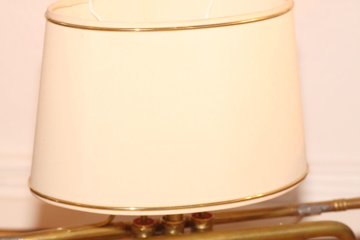 Handgefertigte Trompetenlampe Design Vintage Salzblock Trompete Lampenschrirm