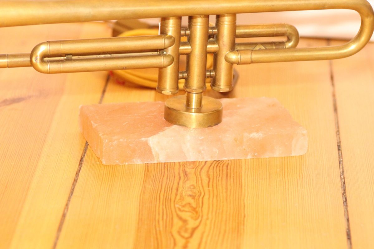 Handgefertigte Trompetenlampe Design Vintage Salzblock Trompete Salzblock