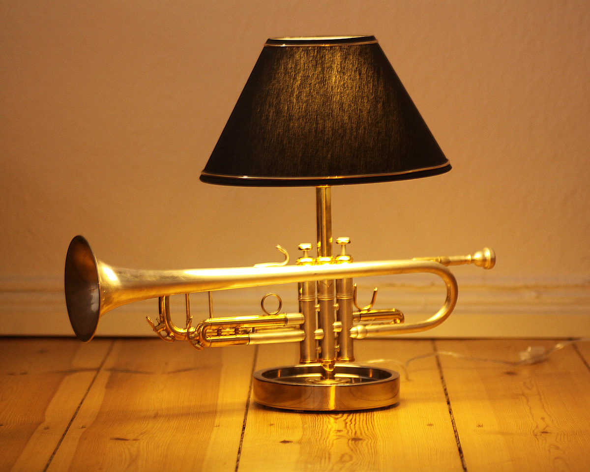 Trompetenlampe Design Tischlampe Vintage Einzelstück #07