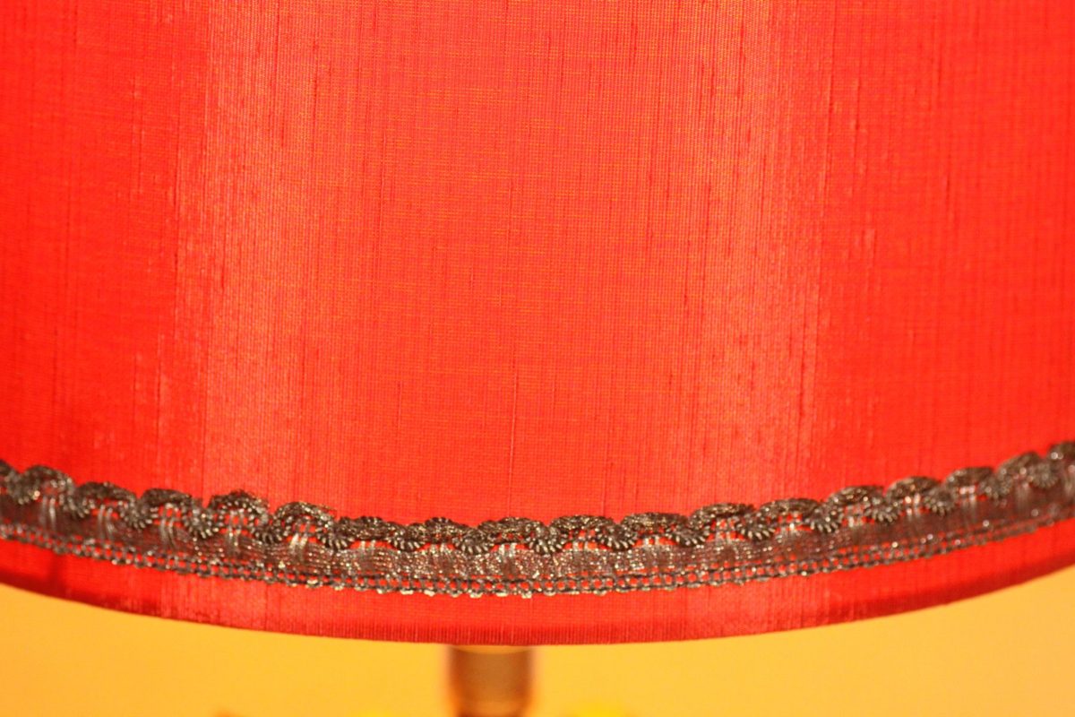 Trumpet lamp black red brick table lamp handmade sustainable 33A