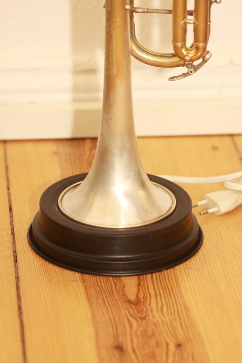 Trumpet lamp floor lamp gold-silver beige vintage handcraft 40A