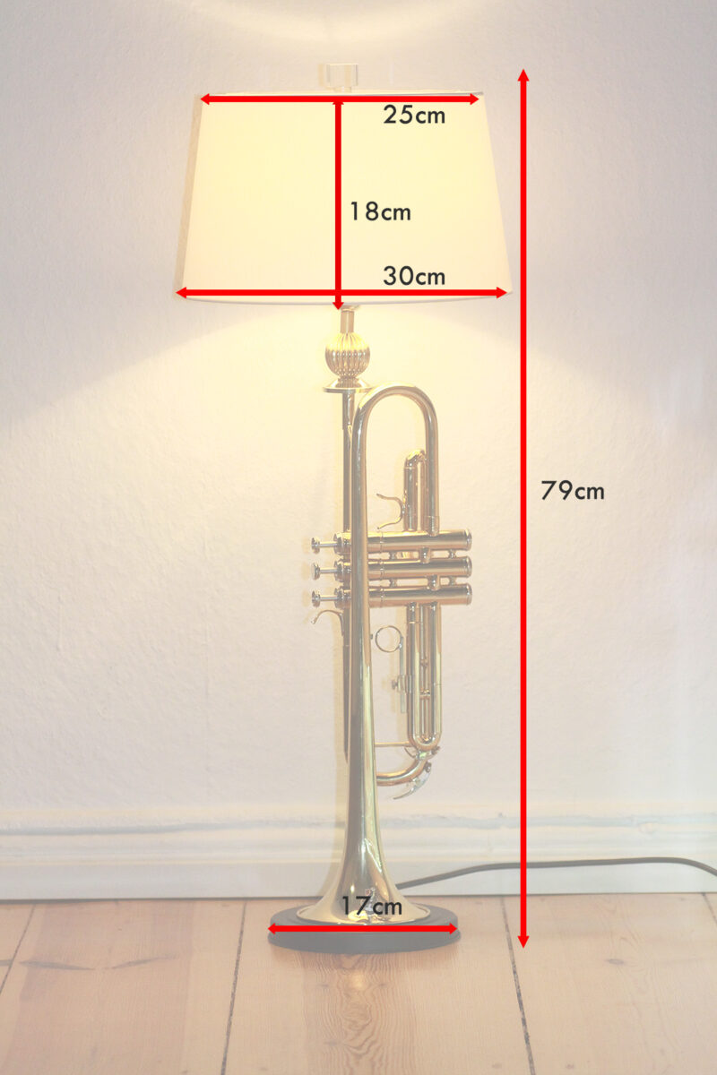 Trompetenlampe Stehlampe Gold Beige Schwarz Design