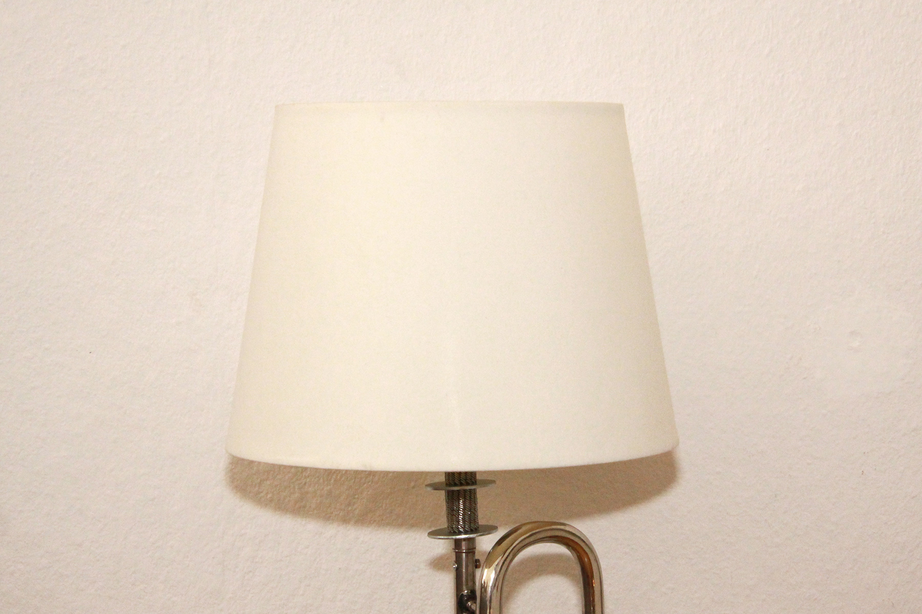 Trumpet lamp floor lamp beige silver black design unique