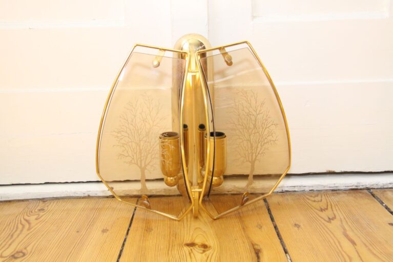 Wandlampe Messing Glas Wandhalterung fehlt an Bastler