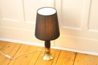 Stehleuchte Stehlampe Keramik Gold Schwarz 52cm 80er J Retro