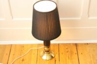 Stehleuchte Stehlampe Keramik Gold Schwarz 52cm 80er J Retro