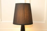 Stehleuchte Stehlampe Keramik Gold Schwarz 52cm 80er J Retro