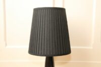 Stehleuchte Stehlampe Keramik Gold Schwarz 52cm 80er J Retro