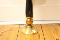 Stehleuchte Stehlampe Keramik Gold Schwarz 52cm 80er J Retro