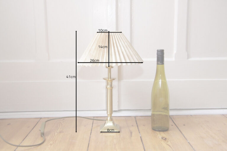 Tischlampe Tischleuchte Messing Beige 90er Jahre Retro