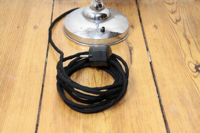 Schreibtischlampe Tischlampe Silber Industriedesign 60-70er Jahre