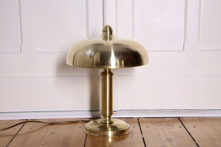 ART DECO Tischlampe Messing Matt Gebürstet Vintage 70er Jahre