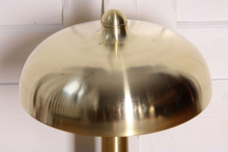 ART DECO Tischlampe Messing Matt Gebürstet Vintage 70er Jahre