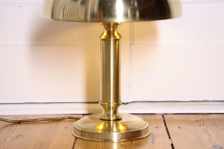 ART DECO Tischlampe Messing Matt Gebürstet Vintage 70er Jahre