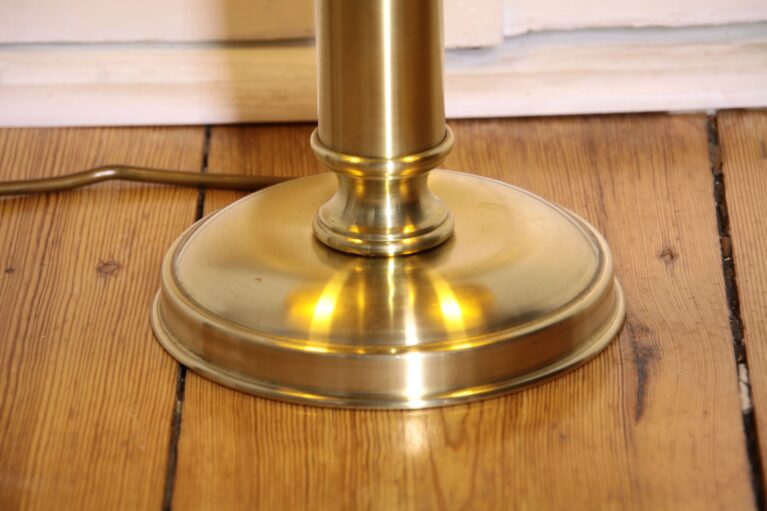 ART DECO Tischlampe Messing Matt Gebürstet Vintage 70er Jahre
