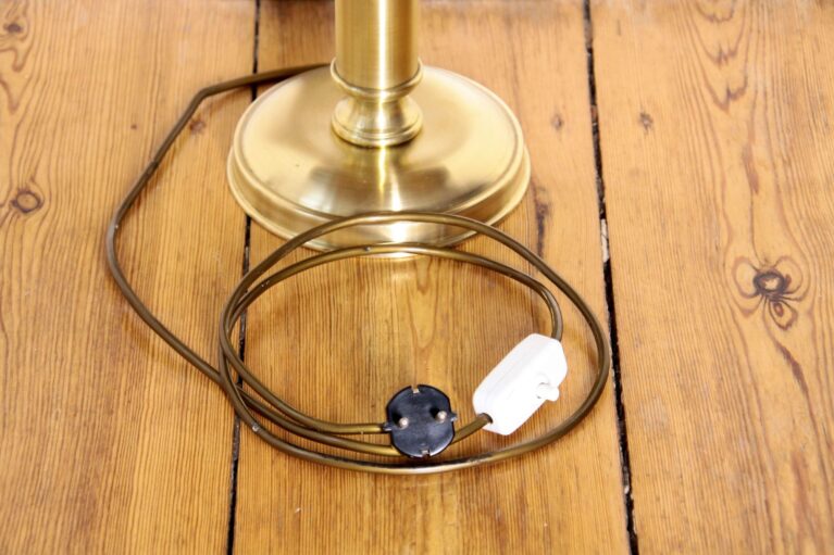 ART DECO Tischlampe Messing Matt Gebürstet Vintage 70er Jahre