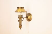 Wandlampe Messing Zylinderglas Zugschalter 70er J Retro