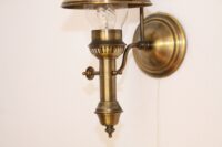 Wandlampe Messing Zylinderglas Zugschalter 70er J Retro