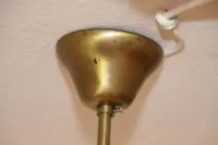 Hängelampe Deckenlampe Messing Glasschirm Creme Retro Vintage