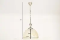 Hängelampe Deckenlampe Messing Glasschirm Creme Retro Vintage