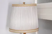 Stehlampe Stehleuchte Holz Braun Beige Grau 167cm Fransen 70er J Vintage