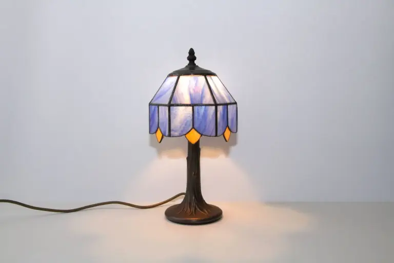 Tischleuchte Tischlampe Tiffany Messing Massiv Vintage Retro