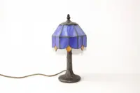 Tischleuchte Tischlampe Tiffany Messing Massiv Vintage Retro