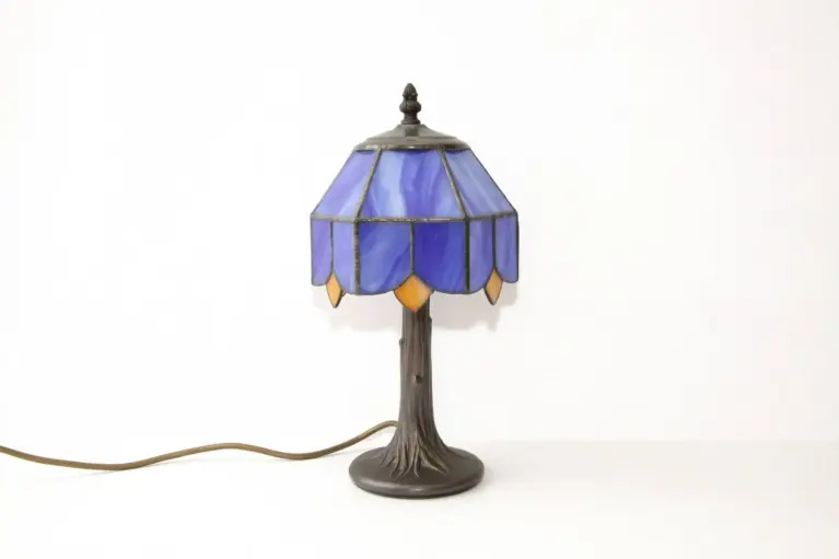 Tischleuchte Tischlampe Tiffany Messing Massiv Vintage Retro