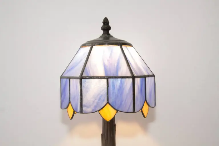 Tischleuchte Tischlampe Tiffany Messing Massiv Vintage Retro
