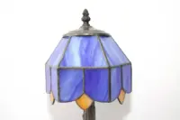 Tischleuchte Tischlampe Tiffany Messing Massiv Vintage Retro