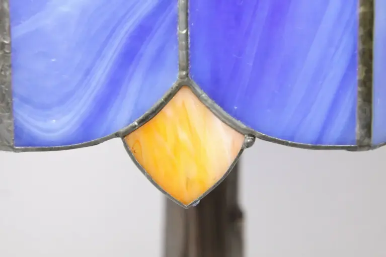 Tischleuchte Tischlampe Tiffany Messing Massiv Vintage Retro
