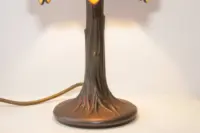 Tischleuchte Tischlampe Tiffany Messing Massiv Vintage Retro