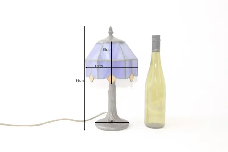 Tischleuchte Tischlampe Tiffany Messing Massiv Vintage Retro