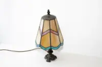 Tischleuchte Tischlampe Tiffany Messing Massiv Vintage Antik