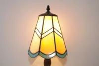 Tischleuchte Tischlampe Tiffany Messing Massiv Vintage Antik