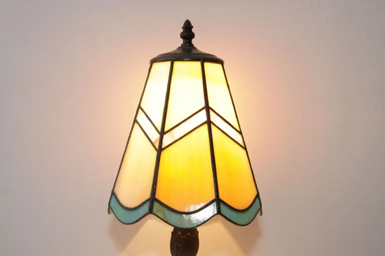 Tischleuchte Tischlampe Tiffany Messing Massiv Vintage Antik