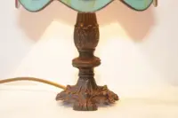Tischleuchte Tischlampe Tiffany Messing Massiv Vintage Antik
