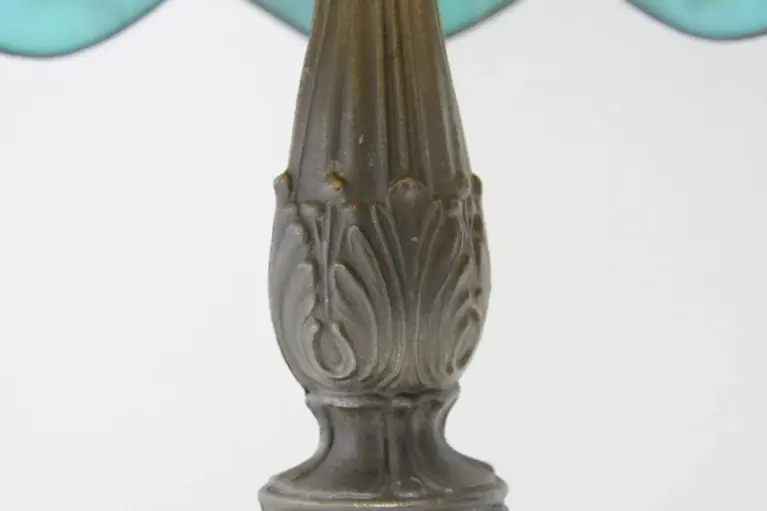 Tischleuchte Tischlampe Tiffany Messing Massiv Vintage Antik