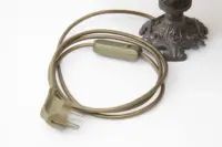 Tischleuchte Tischlampe Tiffany Messing Massiv Vintage Antik