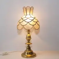Tischleuchte Tischlampe Tiffany Messing 70er Vintage Retro