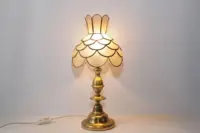 Tischleuchte Tischlampe Tiffany Messing 70er Vintage Retro