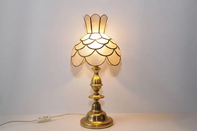 Tischleuchte Tischlampe Tiffany Messing 70er Vintage Retro