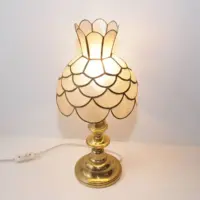 Tischleuchte Tischlampe Tiffany Messing 70er Vintage Retro
