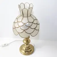 Tischleuchte Tischlampe Tiffany Messing 70er Vintage Retro