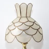 Tischleuchte Tischlampe Tiffany Messing 70er Vintage Retro