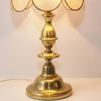 Tischleuchte Tischlampe Tiffany Messing 70er Vintage Retro