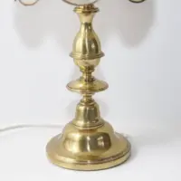 Tischleuchte Tischlampe Tiffany Messing 70er Vintage Retro