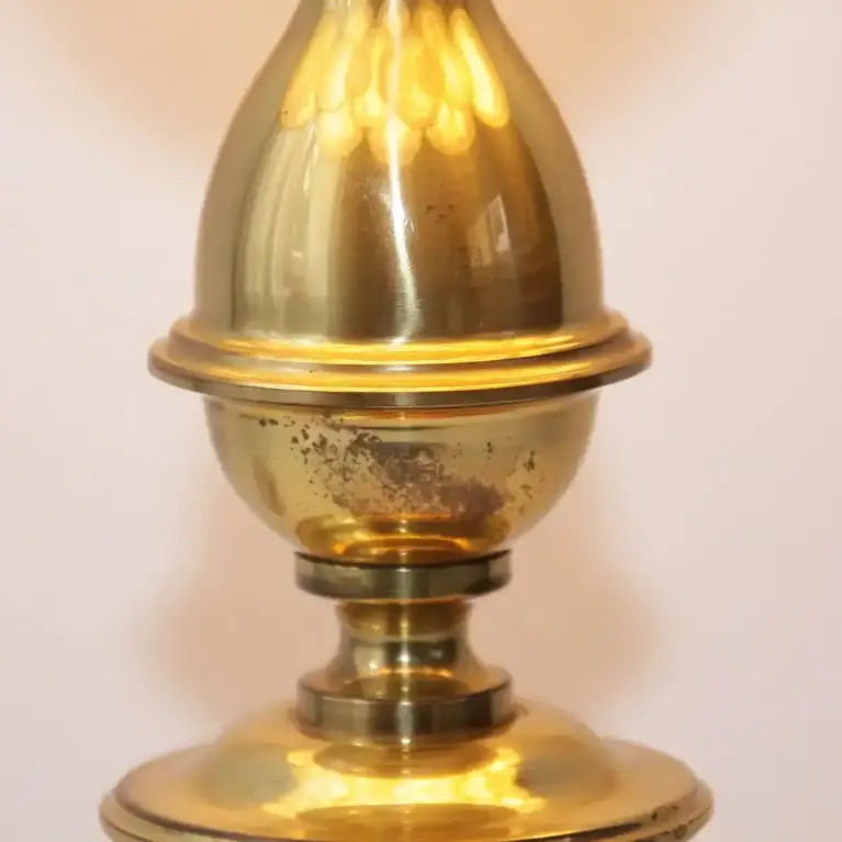 Tischleuchte Tischlampe Tiffany Messing 70er Vintage Retro